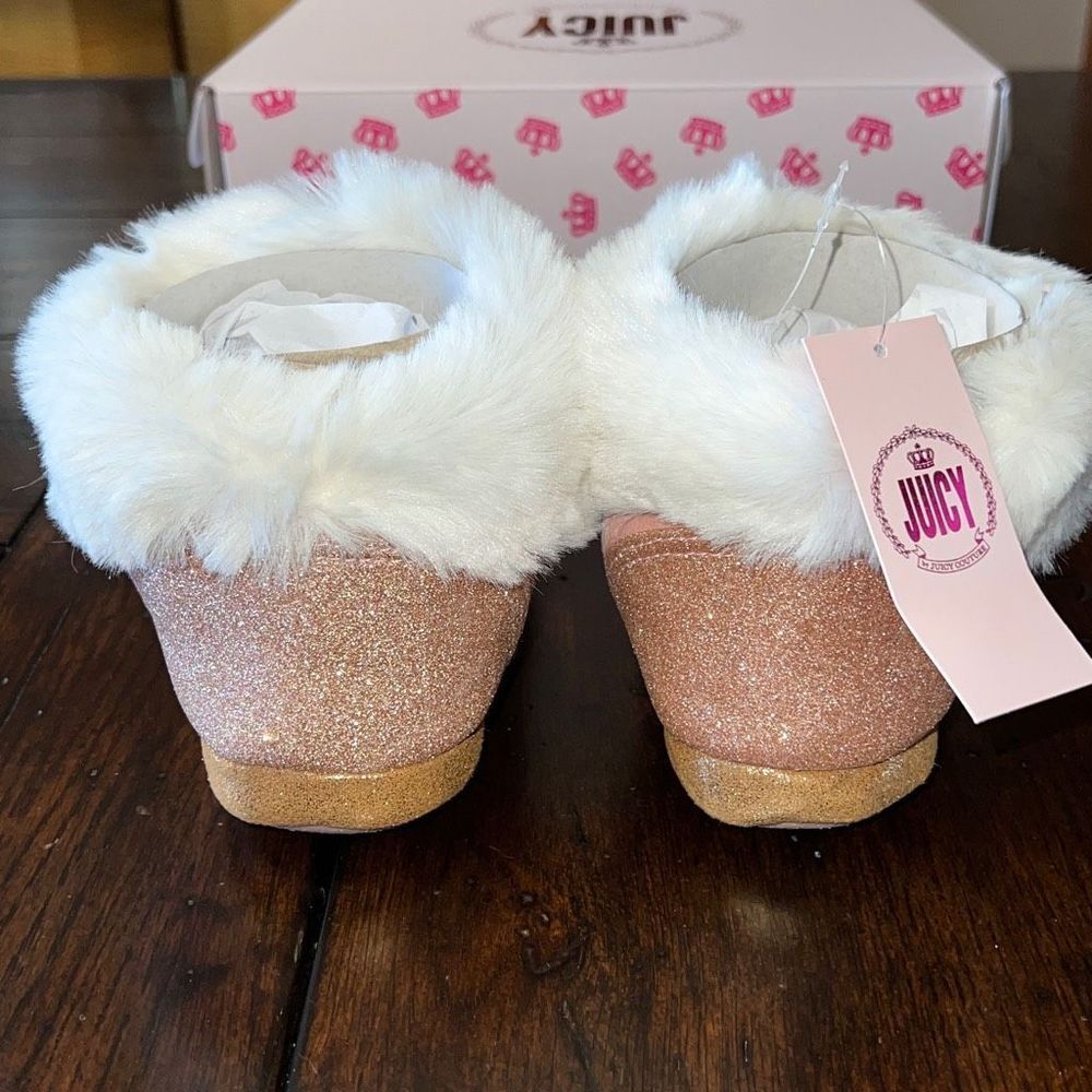 NWT Juicy By Juicy Couture Tulare Girls Bootie Slippers Pink Sz 4-5 Big Kid - Picture 4 of 14